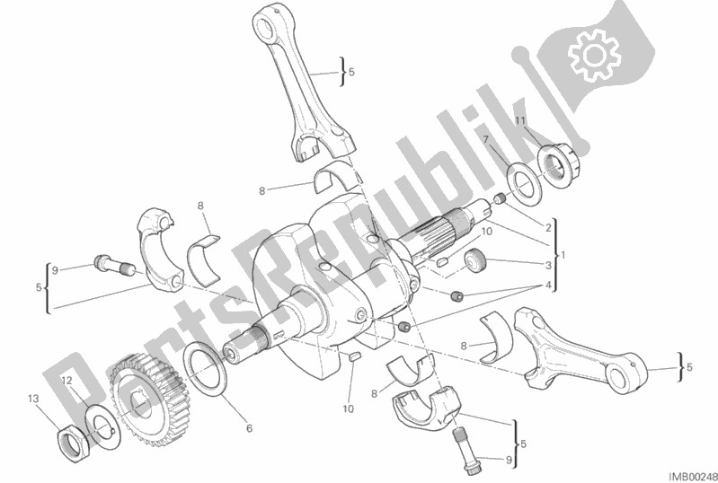 All parts for the Connecting Rods of the Ducati Scrambler Desert Sled 803 2020